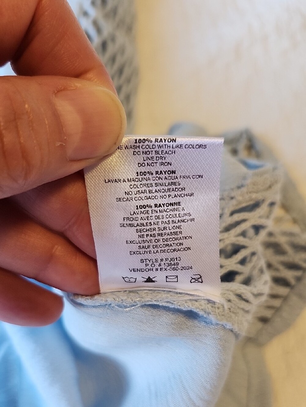 Turks & Caicos Light Blue Crochet Wide Leg Pants Cover Up NWT - Picture 7 of 11